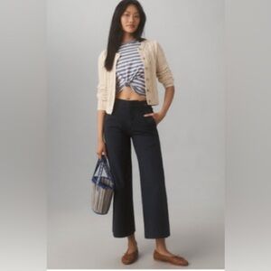 Pilcro Crop Wide-Leg Chino Trousers